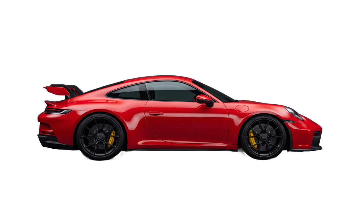 Porsche 911 GT3 rouge de profil